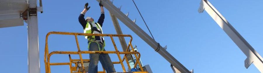 Photo of worker on a cherry picker