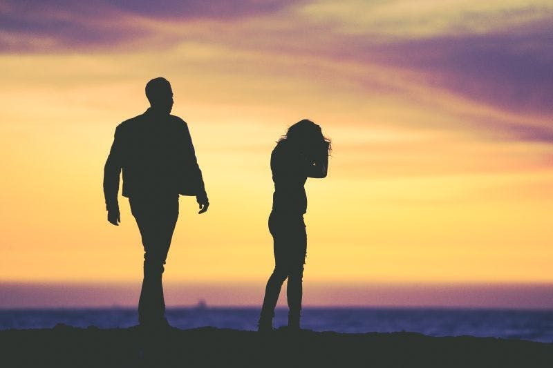 Silhouette photo of man and woman 