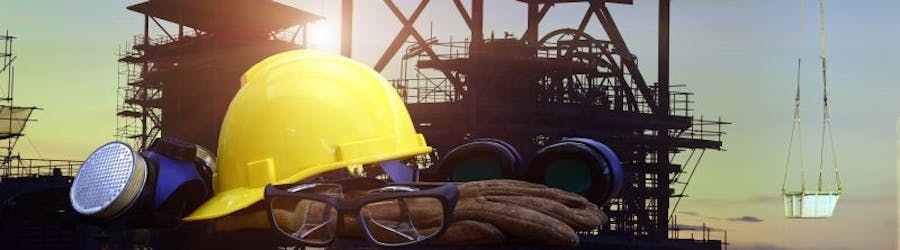 Safety gear on a construction site