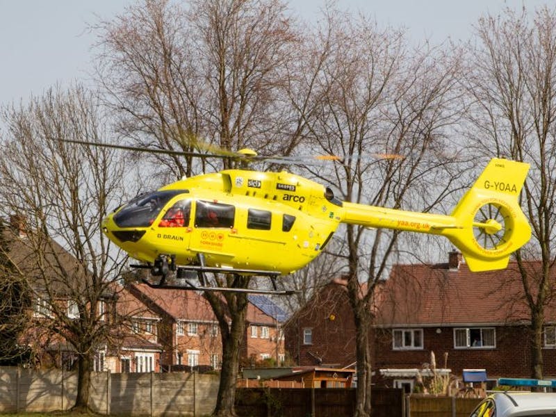 Air ambulance in flight