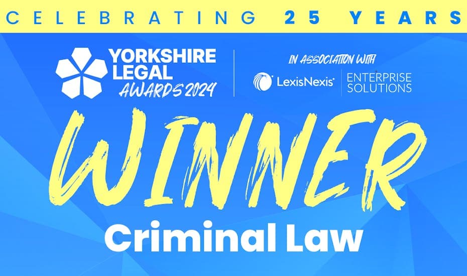 Winner of the Yorkshire Legal Awards Crime team of the year 2024