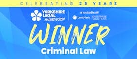 Winner Yorkshire Legal Award crime team of the year 2024